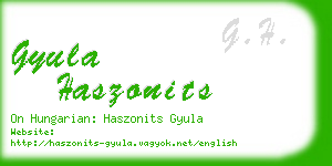gyula haszonits business card